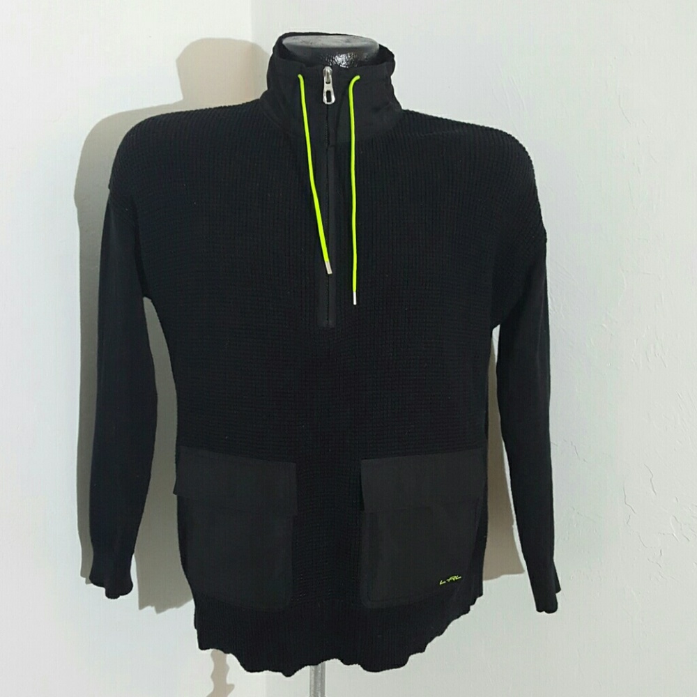 Lauren Ralph Lauren Black Quarter Zip Sweatshirt Women's Petite M